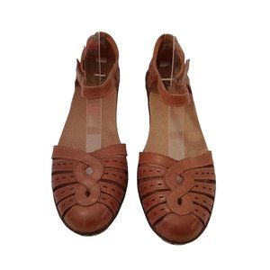 Clarks Wendy River Brown Leather Comfort Sandal Shoes Size 8